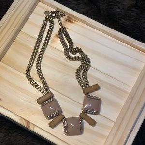 Chunky nude statement necklace